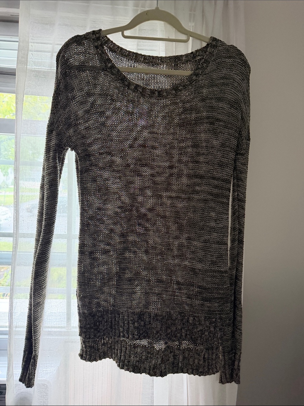 Mudd Marled Scoop Neck Knit Sweater - Gray
